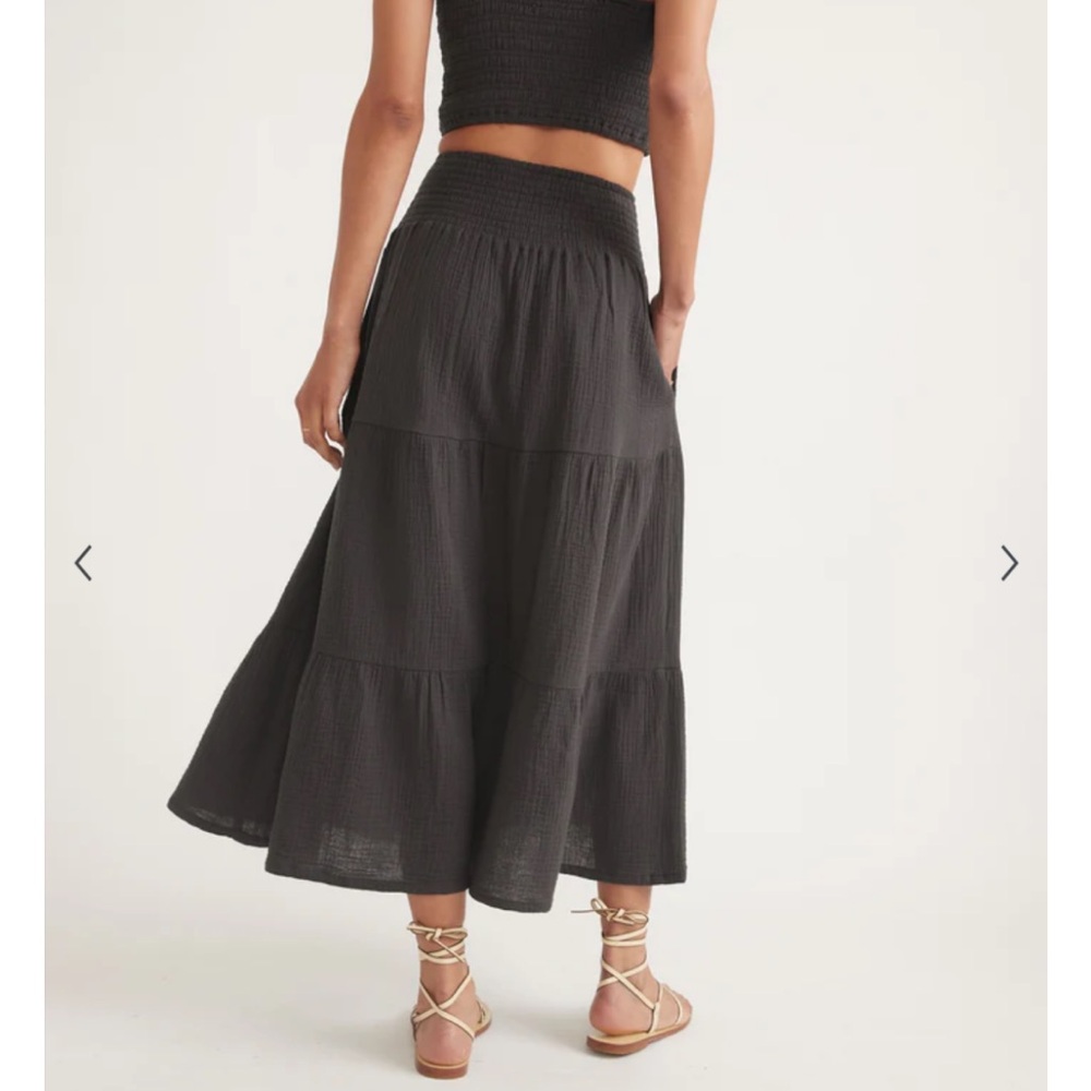 NEW • Marine Layer • Women’s Corinne Double Cloth Maxi Skirt Faded Black  XL - Picture 3 of 5